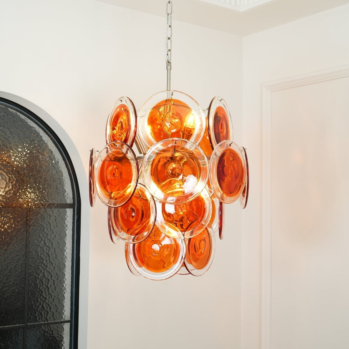 Eiroora Kronleuchter Murano-Orange-Glas
