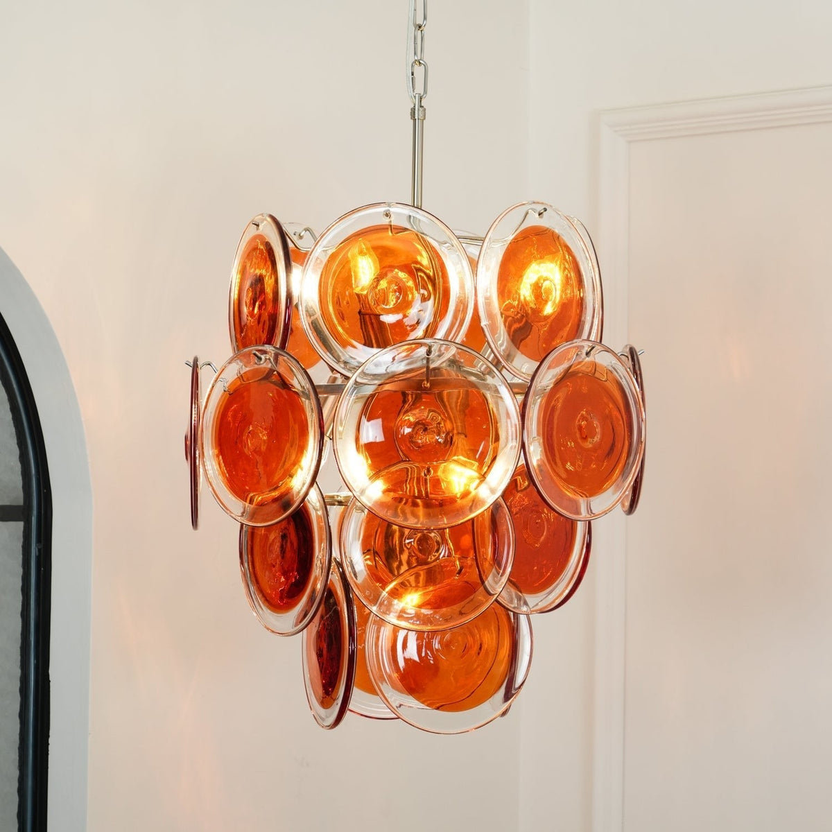 Eiroora Kronleuchter Murano-Orange-Glas