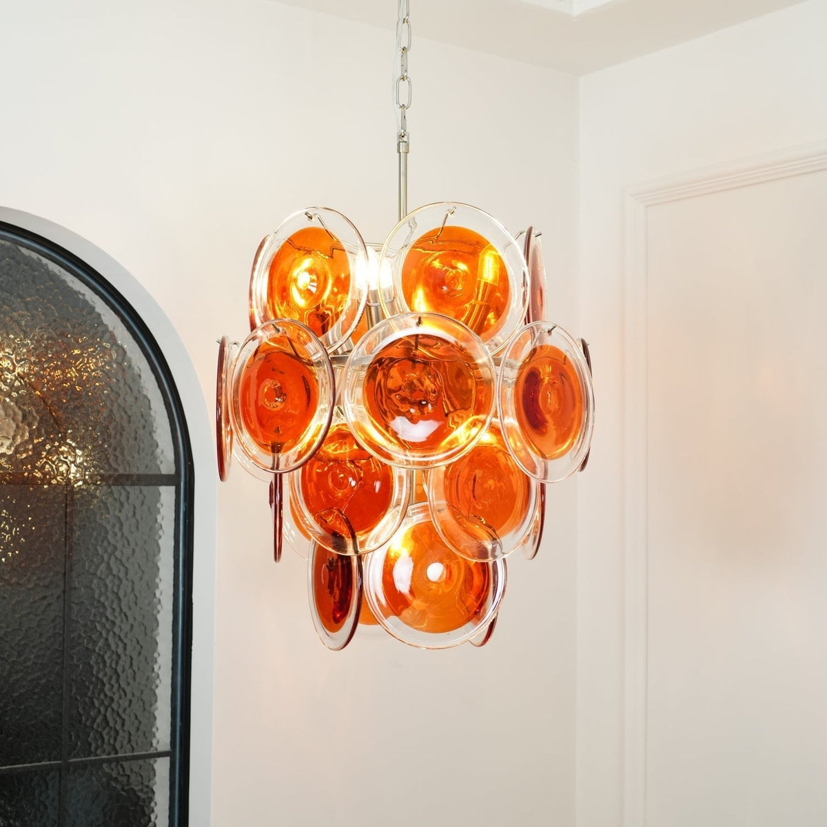 Eiroora Kronleuchter Murano-Orange-Glas