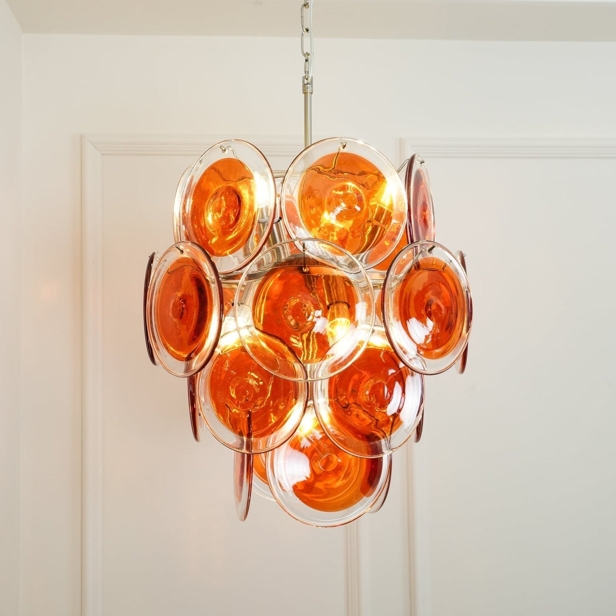 Eiroora Kronleuchter Murano-Orange-Glas