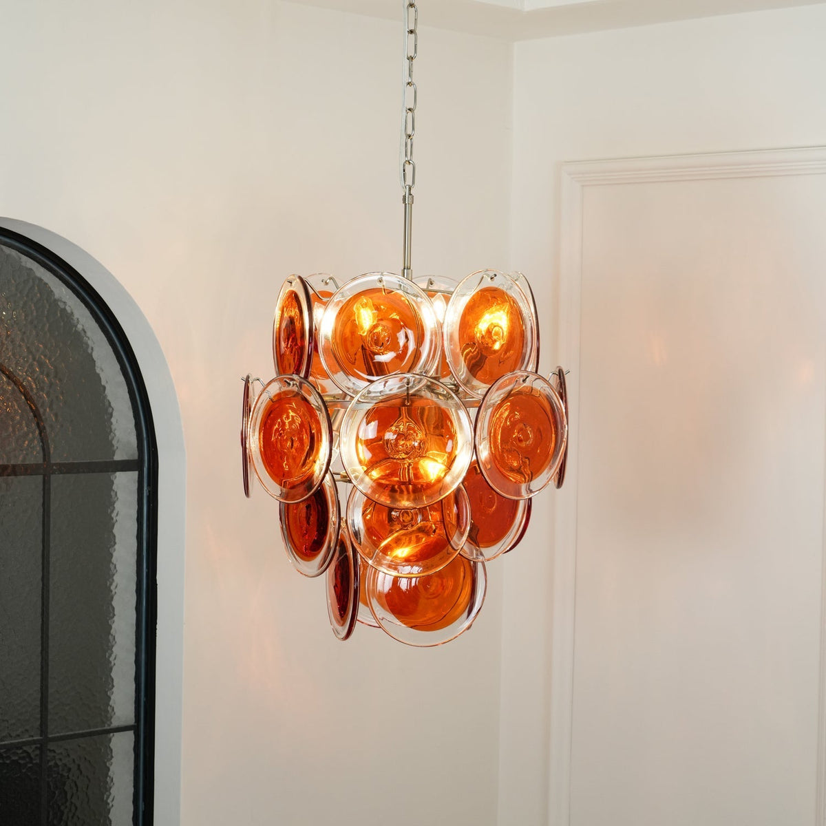 Eiroora Kronleuchter Murano-Orange-Glas