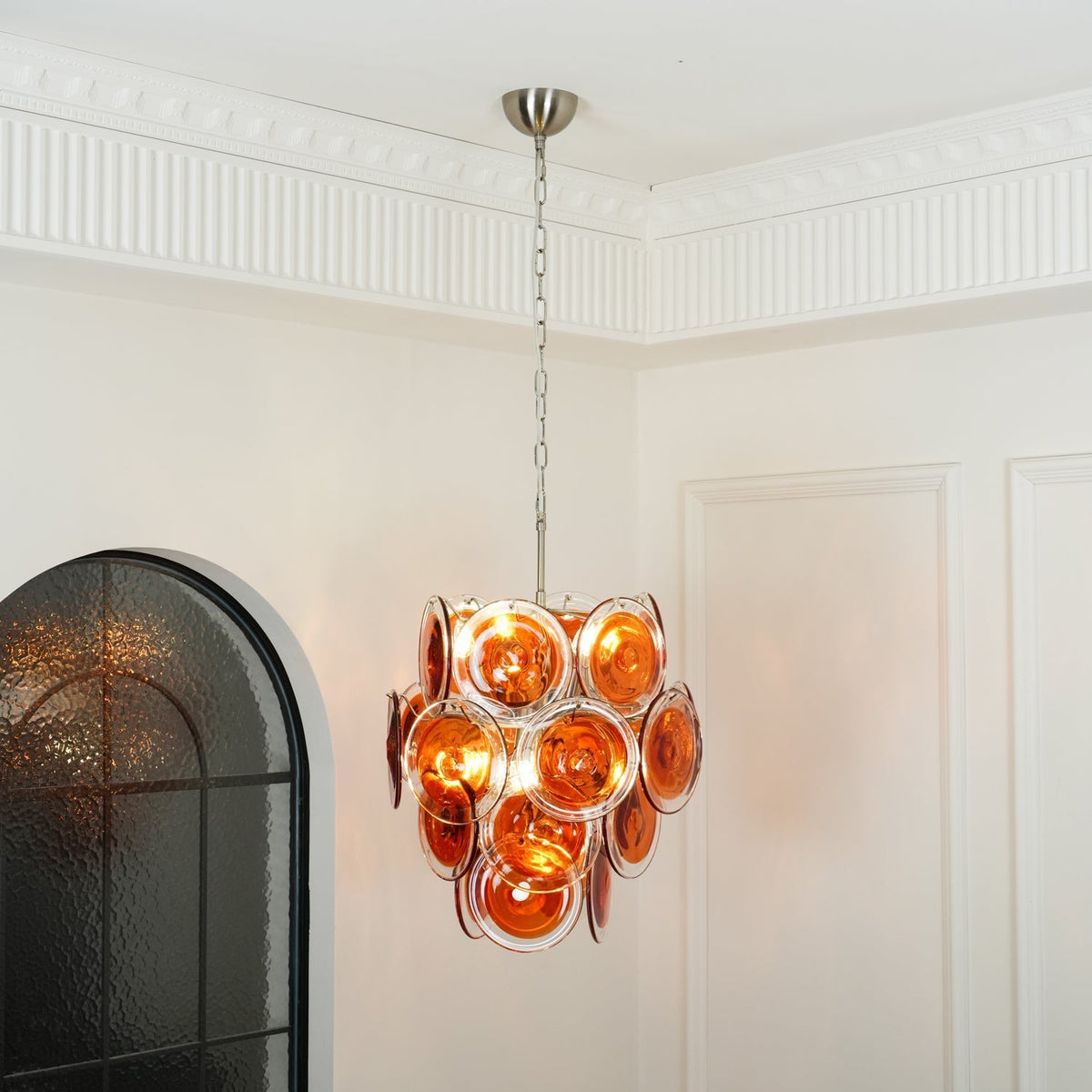 Eiroora Kronleuchter Murano-Orange-Glas