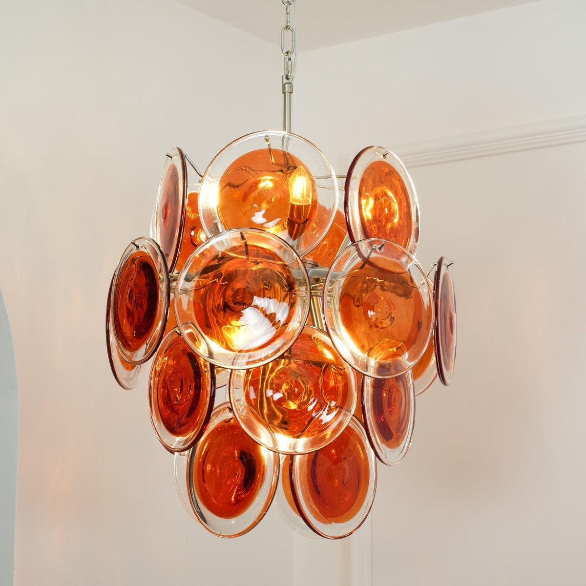Eiroora Kronleuchter Murano-Orange-Glas