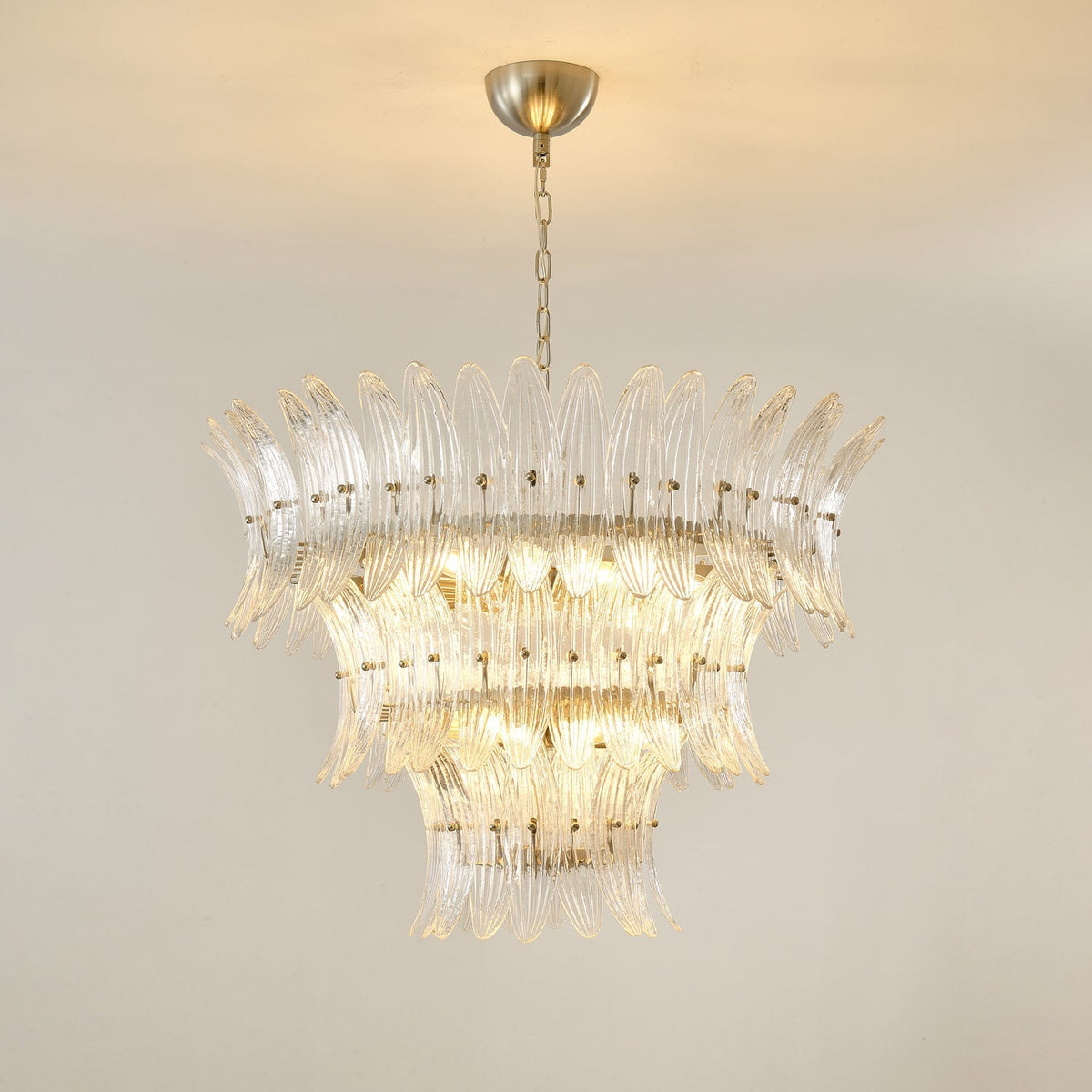 Ismavelle Kronleuchter aus Glas in Palmettenform