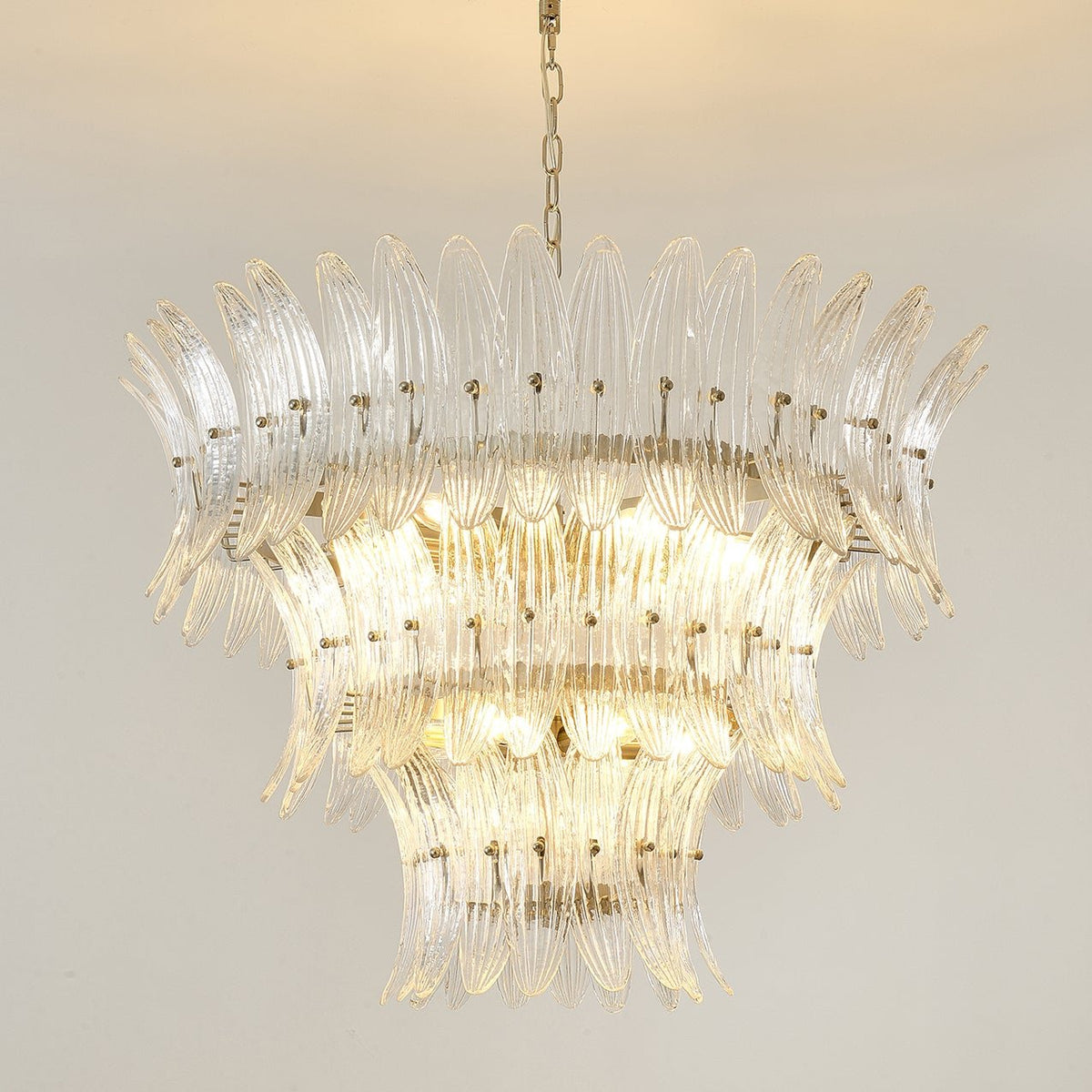 Ismavelle Kronleuchter aus Glas in Palmettenform