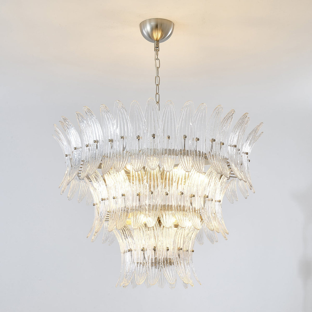 Ismavelle Kronleuchter aus Glas in Palmettenform