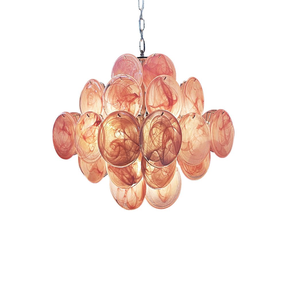 Rivivian Kronleuchter Rosa Scheiben geschichtete Kunst