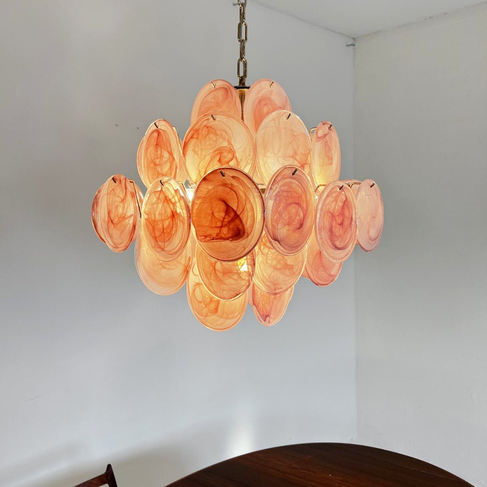 Rivivian Kronleuchter Rosa Scheiben geschichtete Kunst