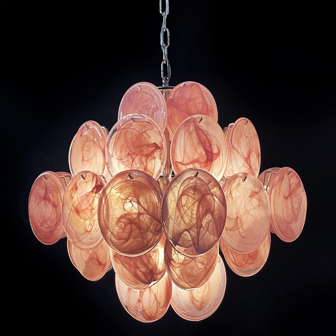 Rivivian Kronleuchter Rosa Scheiben geschichtete Kunst