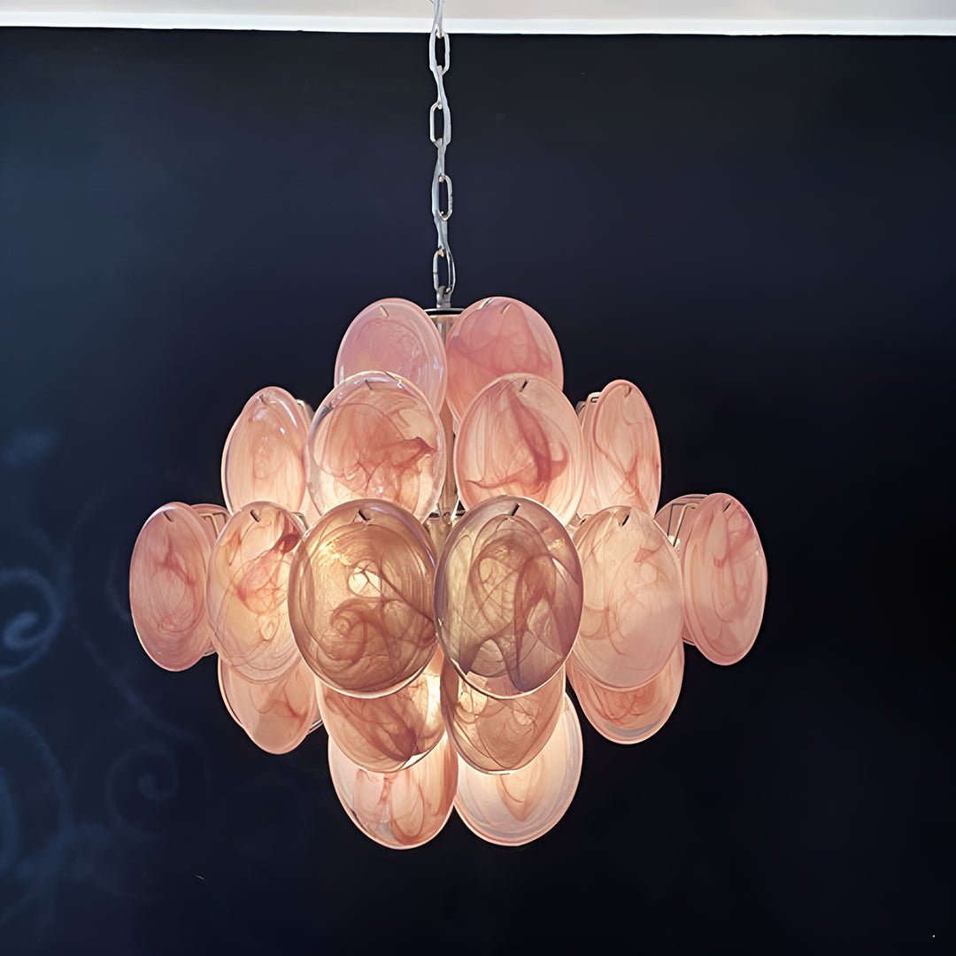 Rivivian Kronleuchter Rosa Scheiben geschichtete Kunst