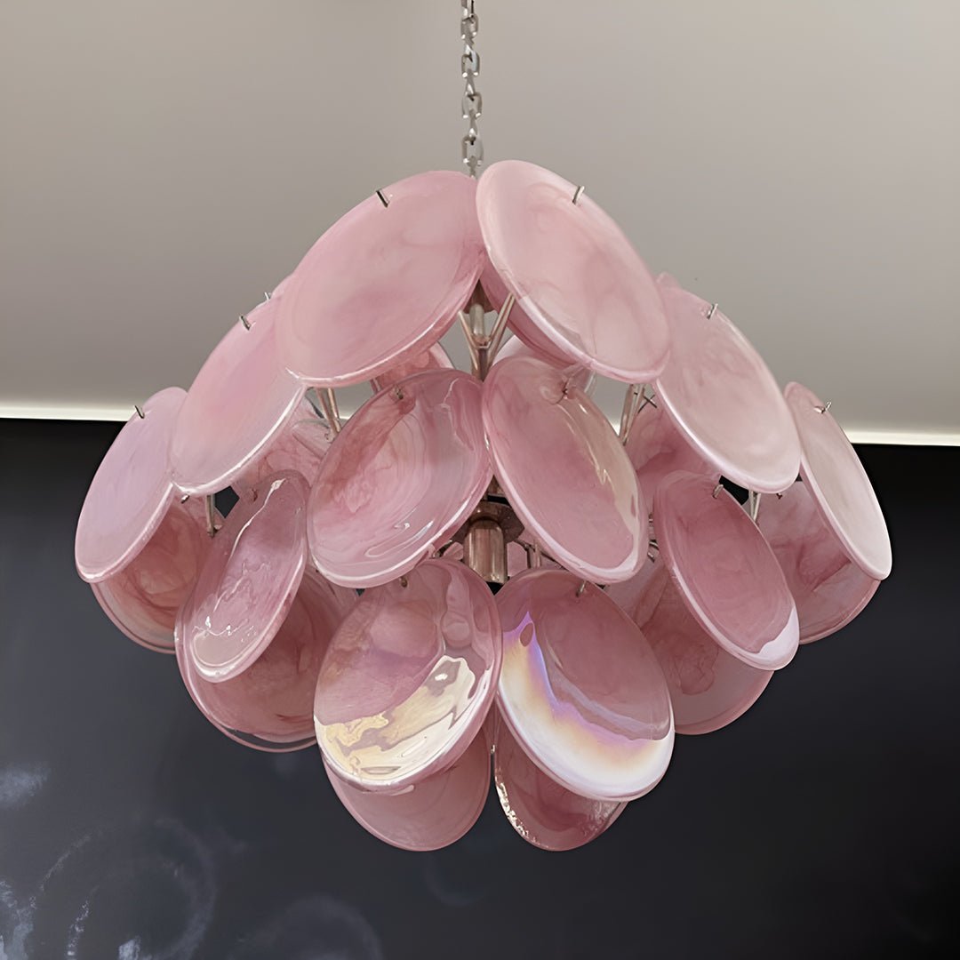 Rivivian Kronleuchter Rosa Scheiben geschichtete Kunst