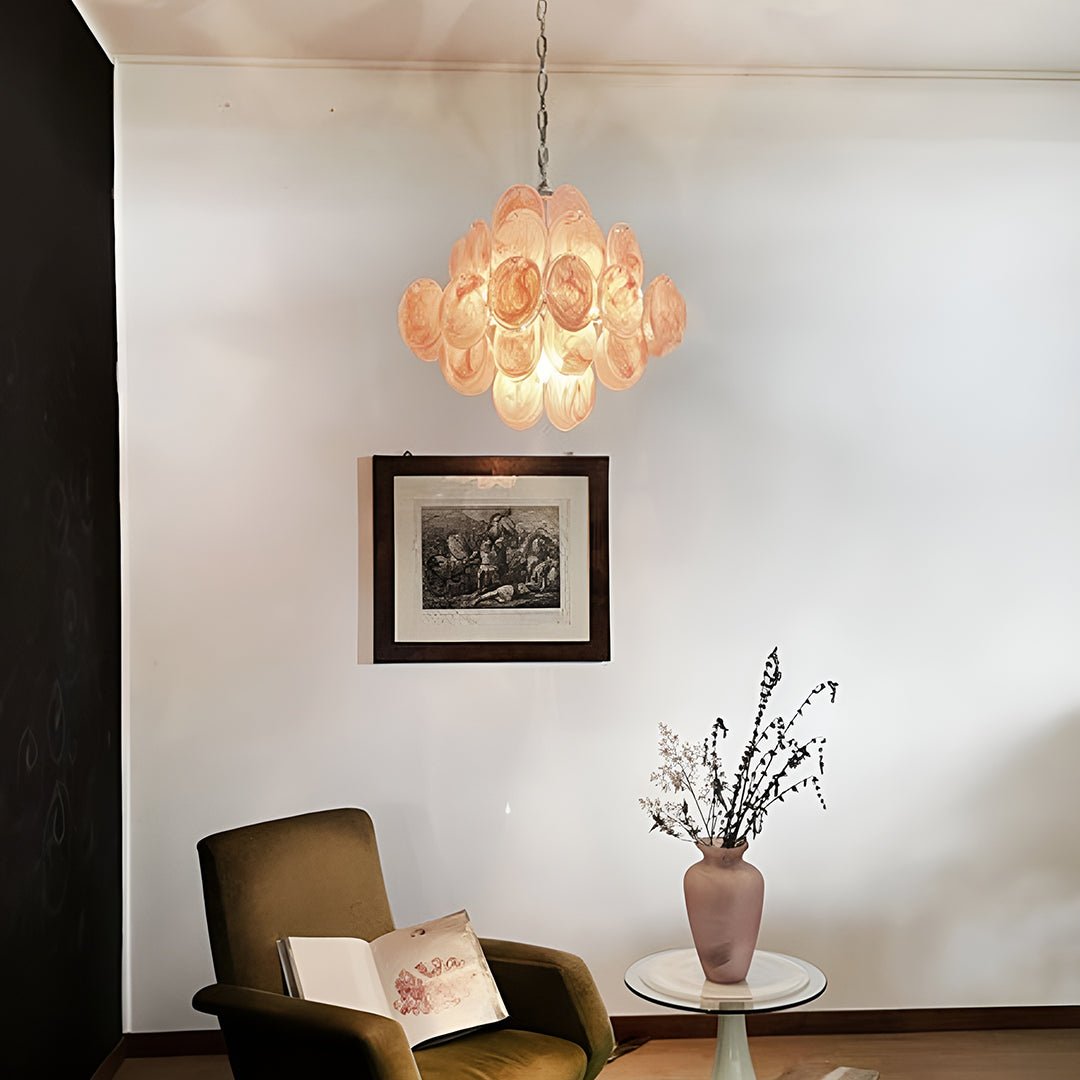 Rivivian Kronleuchter Rosa Scheiben geschichtete Kunst
