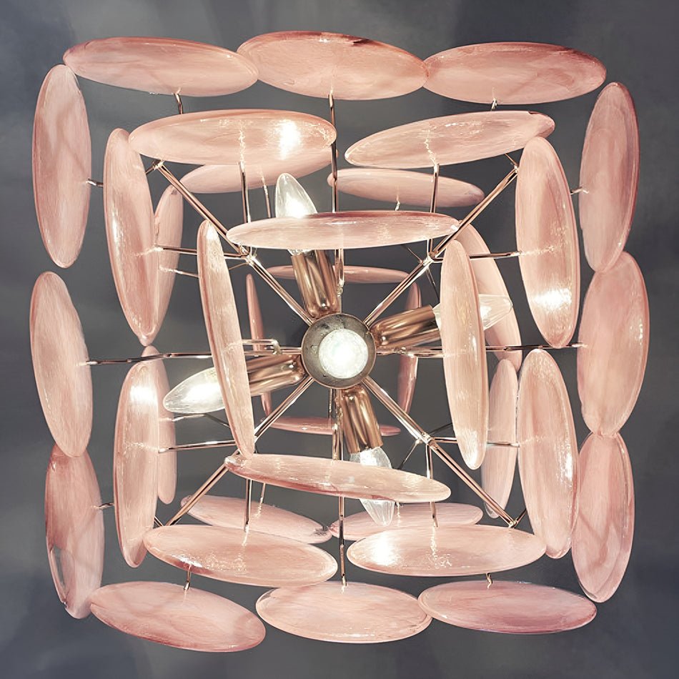 Rivivian Kronleuchter Rosa Scheiben geschichtete Kunst