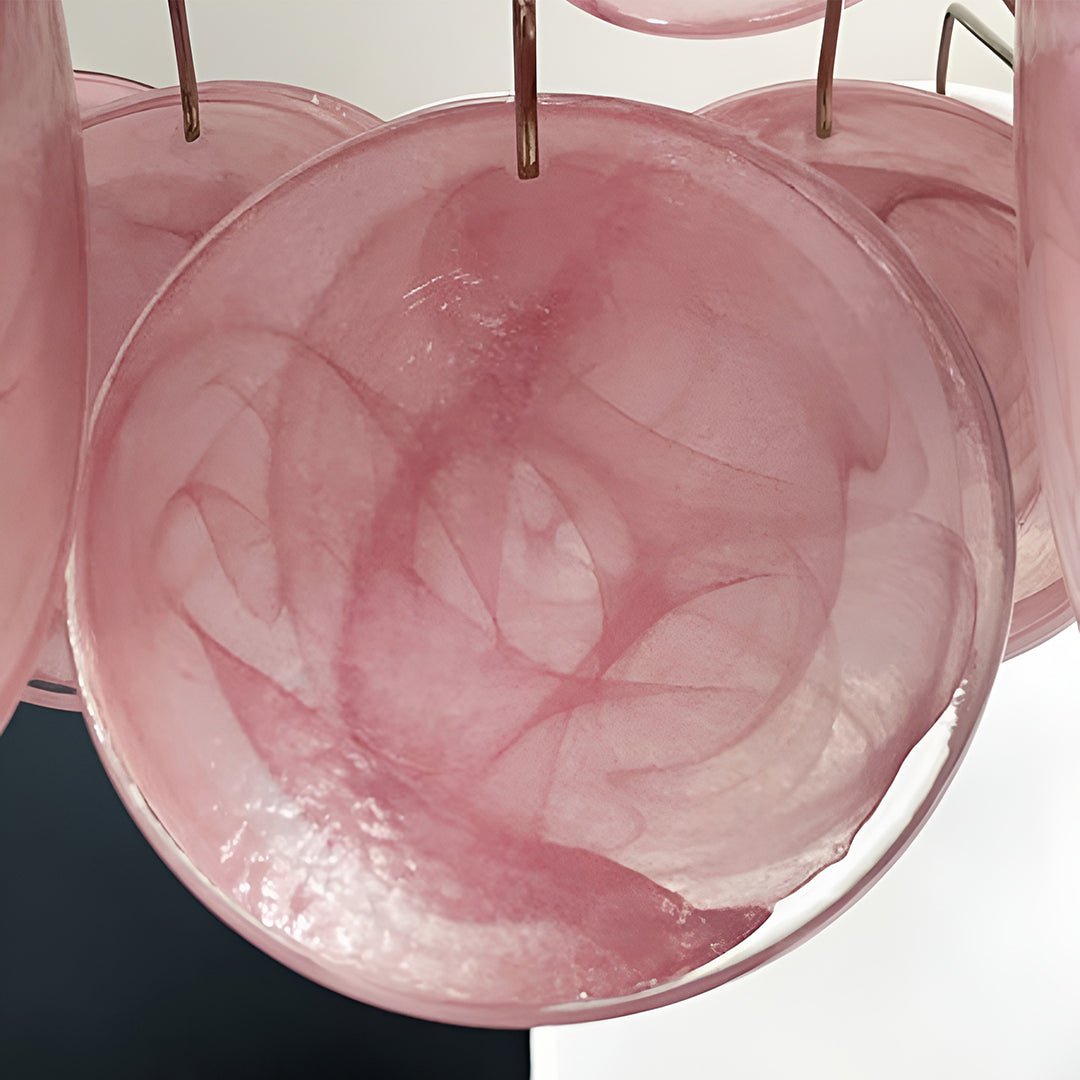 Rivivian Kronleuchter Rosa Scheiben geschichtete Kunst