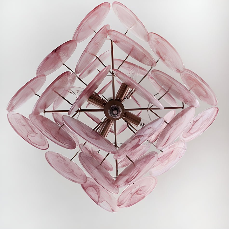 Rivivian Kronleuchter Rosa Scheiben geschichtete Kunst