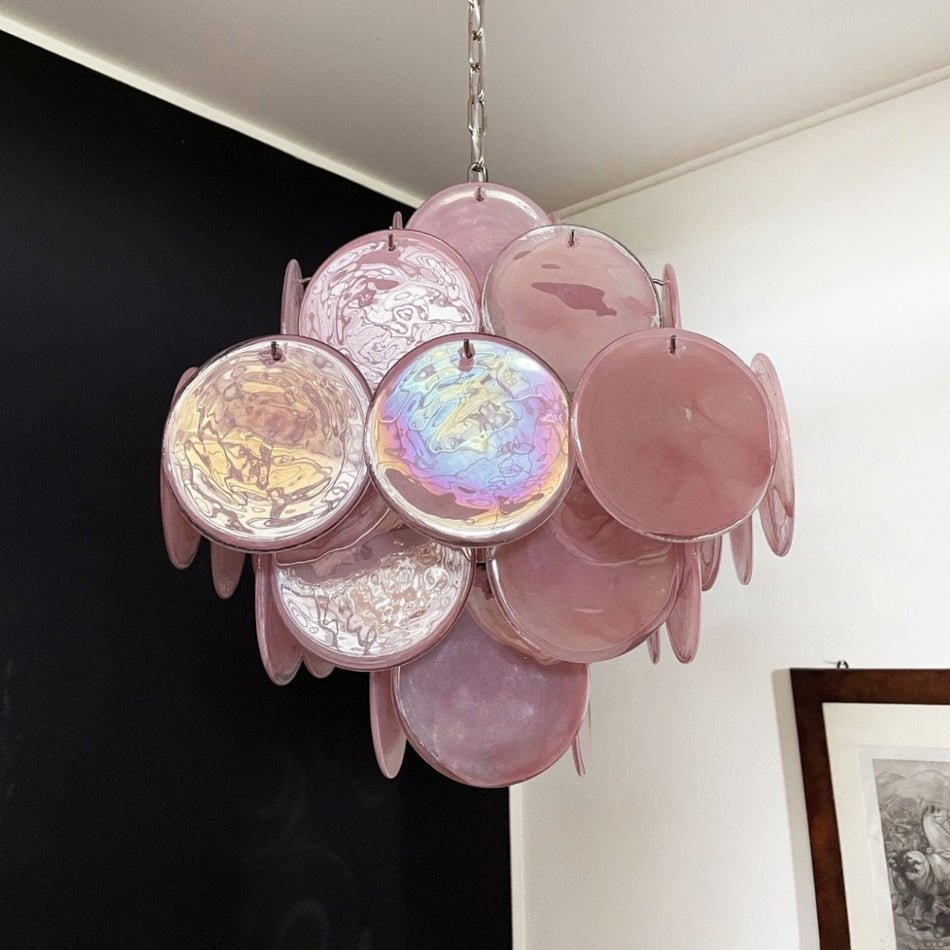 Rivivian Kronleuchter Rosa Scheiben geschichtete Kunst