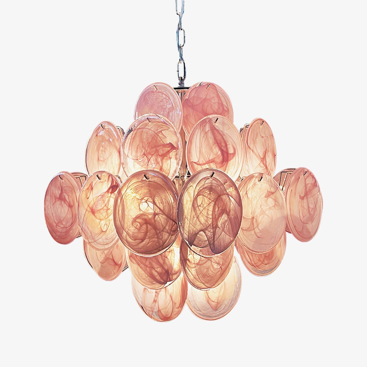 Rivivian Kronleuchter Rosa Scheiben geschichtete Kunst