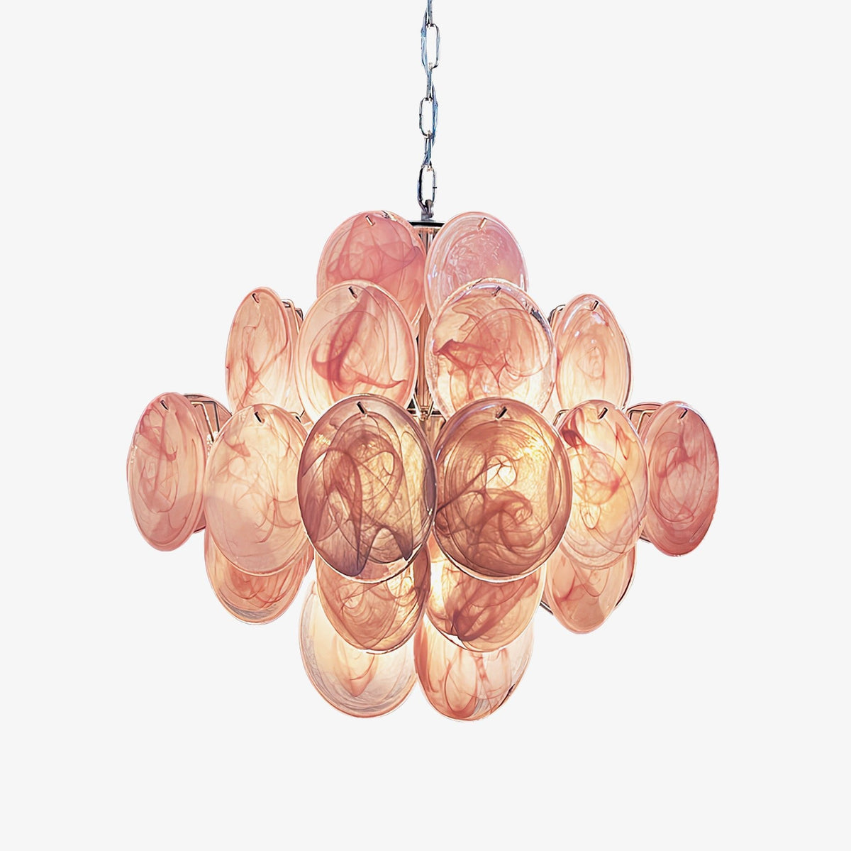 Rivivian Kronleuchter Rosa Scheiben geschichtete Kunst