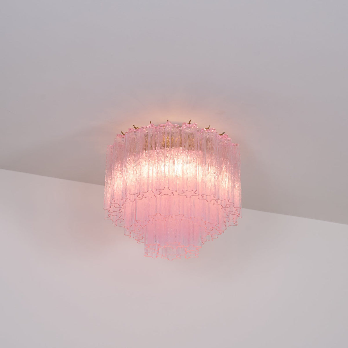Veliaine Deckenleuchte aus Murano-Glas in Pink Vintage