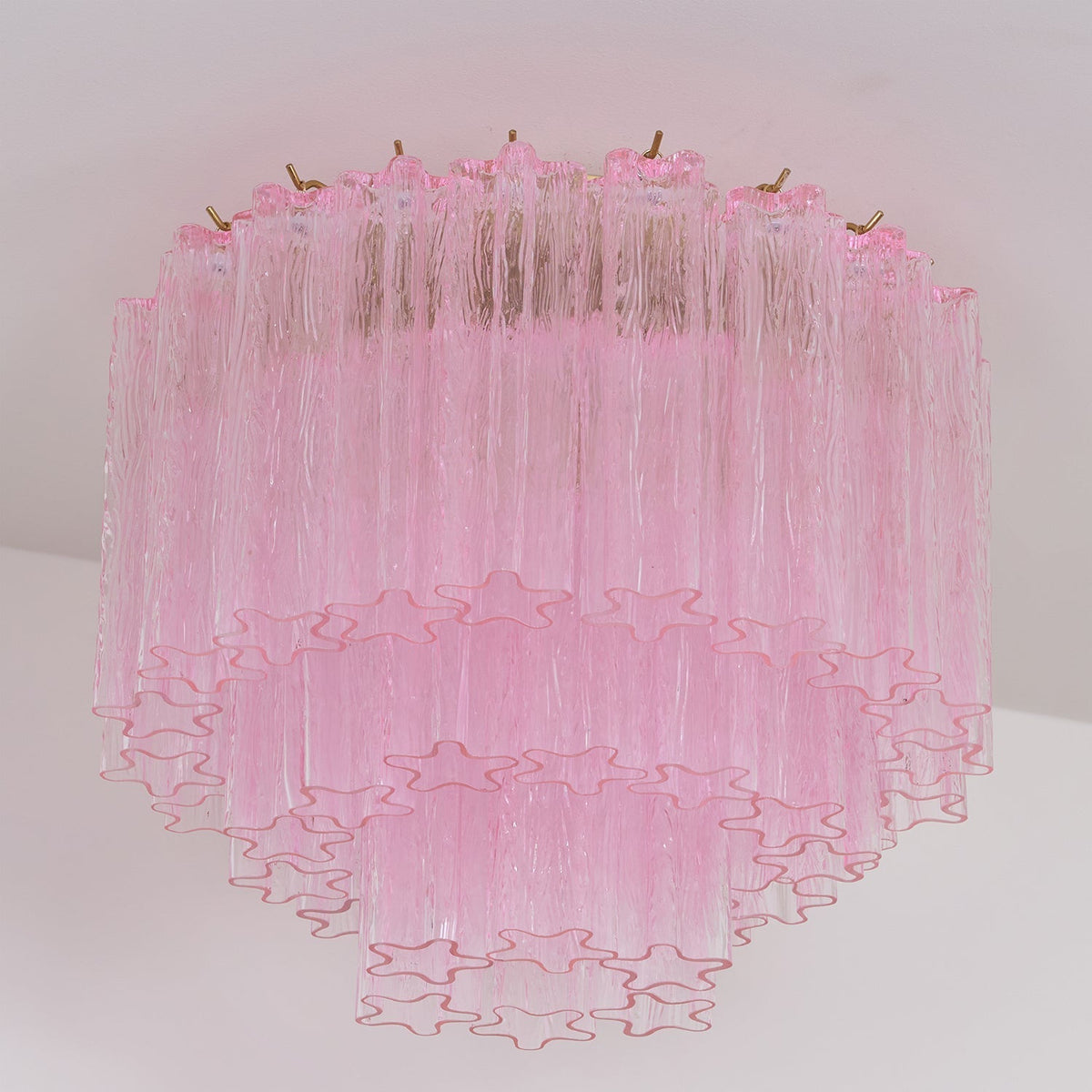 Veliaine Deckenleuchte aus Murano-Glas in Pink Vintage