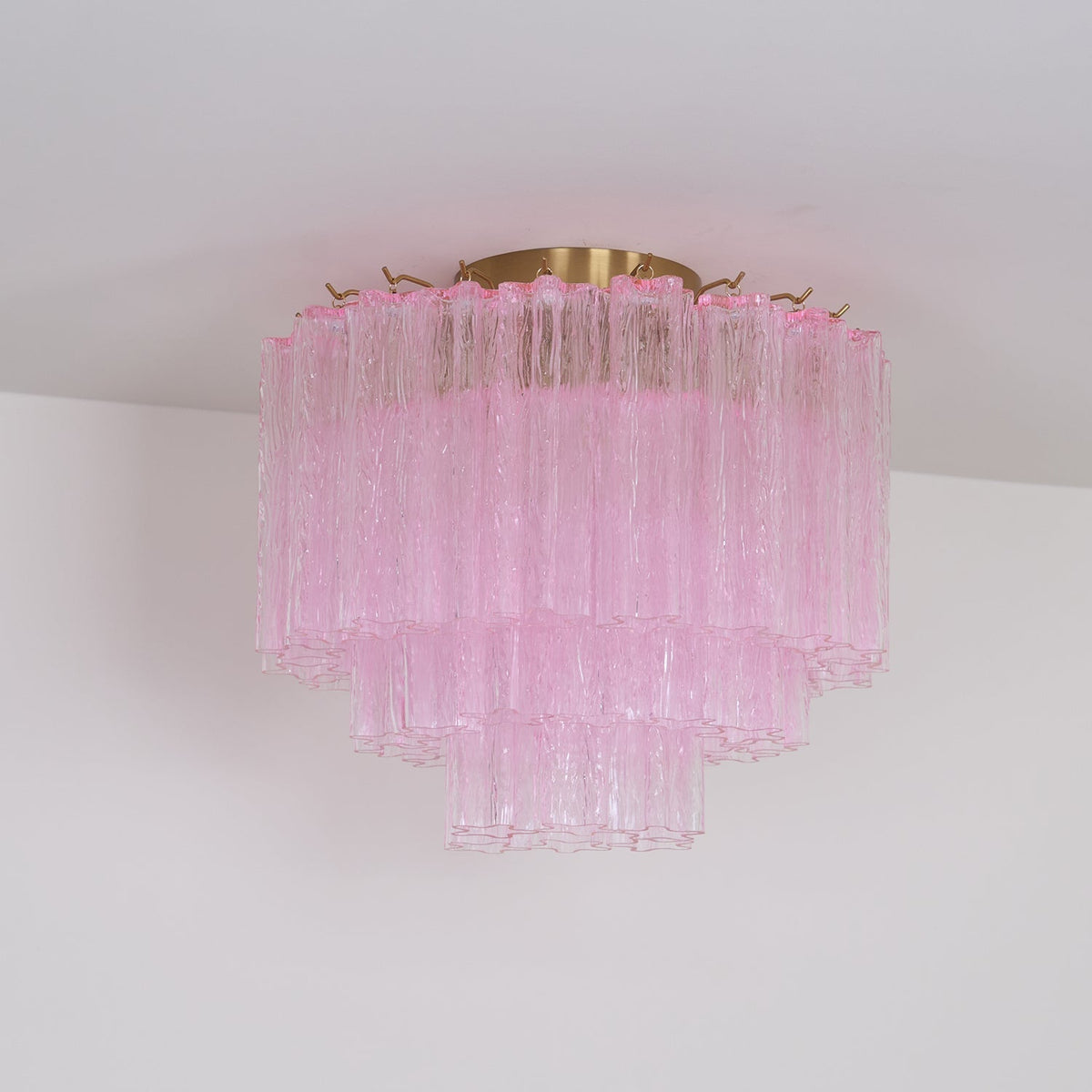 Veliaine Deckenleuchte aus Murano-Glas in Pink Vintage