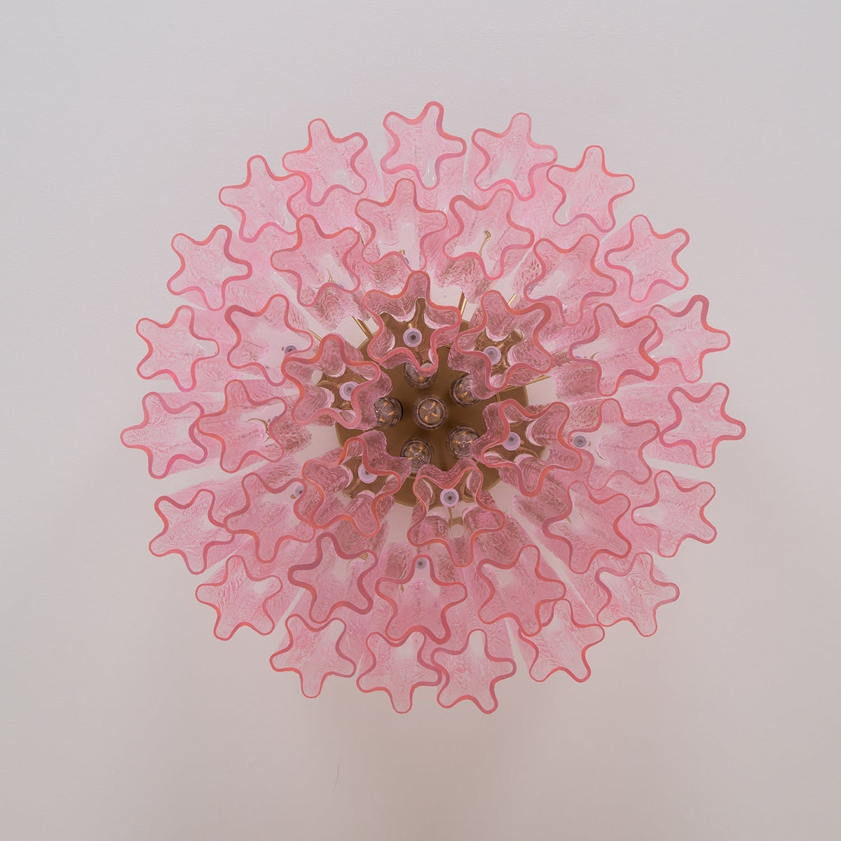 Veliaine Deckenleuchte aus Murano-Glas in Pink Vintage