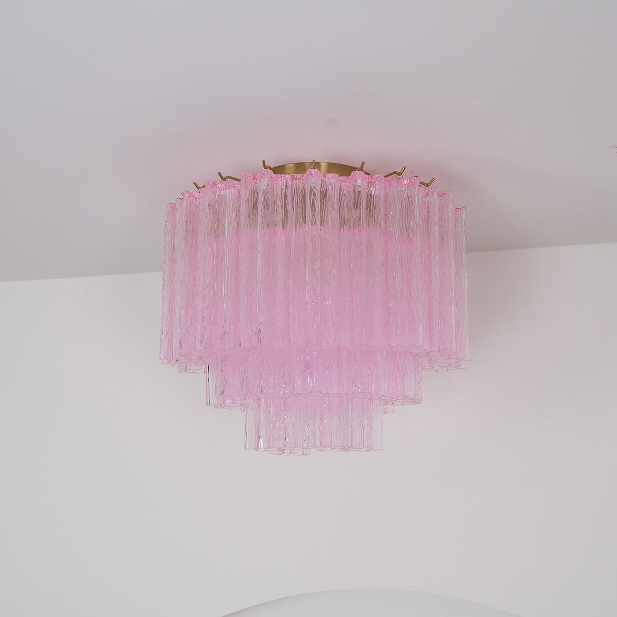Veliaine Deckenleuchte aus Murano-Glas in Pink Vintage