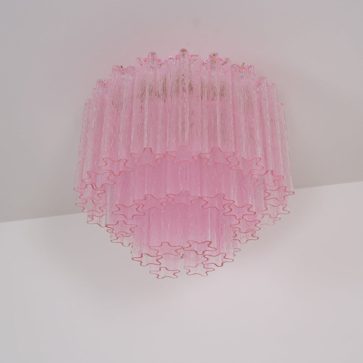 Veliaine Deckenleuchte aus Murano-Glas in Pink Vintage