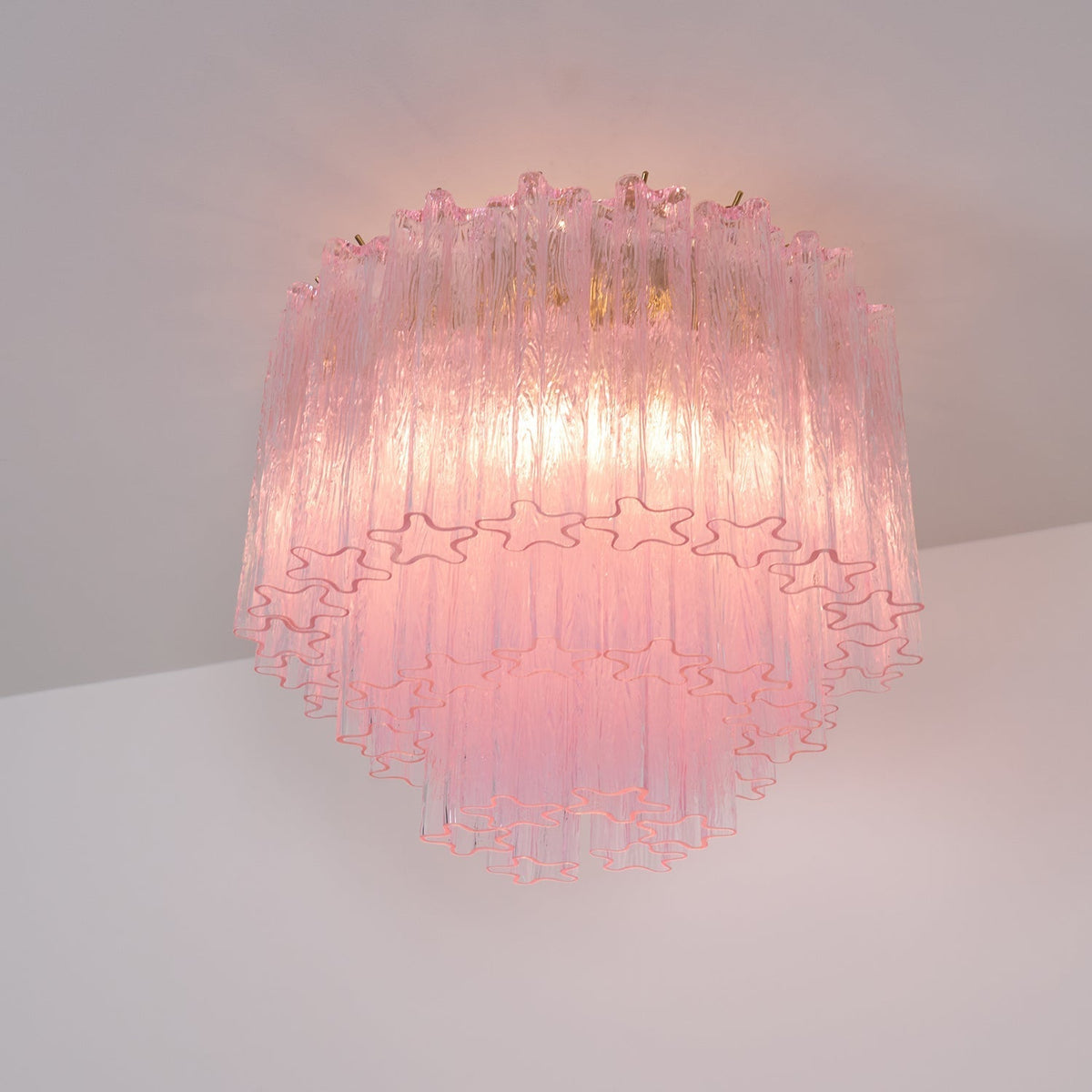 Veliaine Deckenleuchte aus Murano-Glas in Pink Vintage