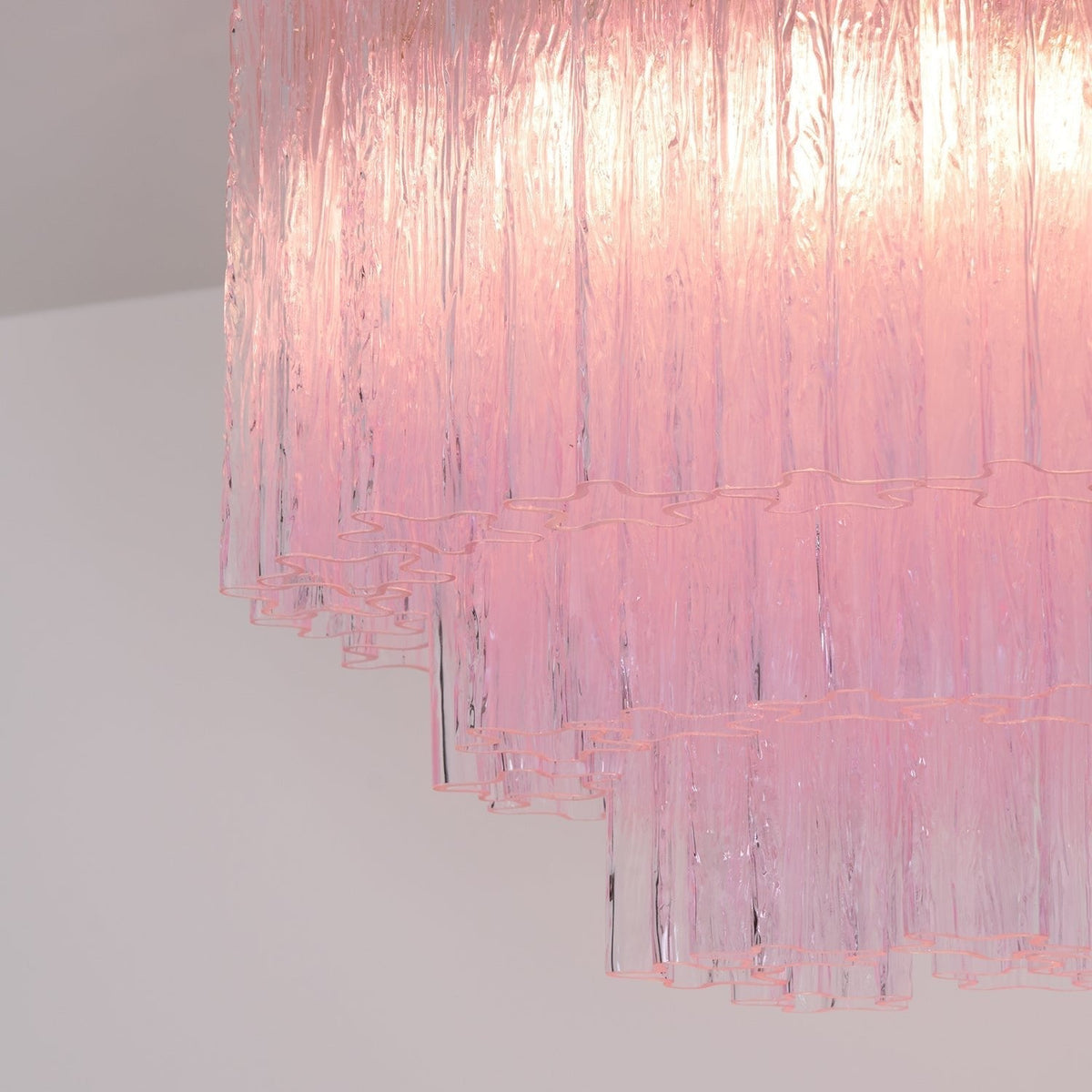Veliaine Deckenleuchte aus Murano-Glas in Pink Vintage