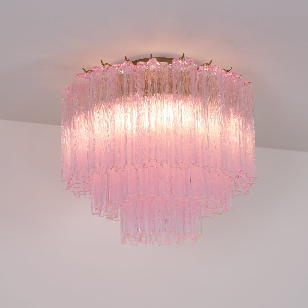 Veliaine Deckenleuchte aus Murano-Glas in Pink Vintage