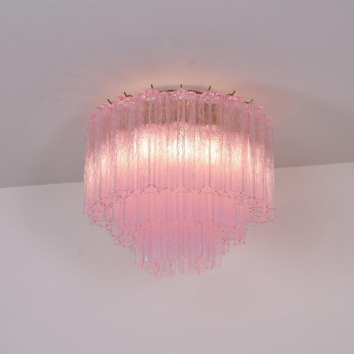 Veliaine Deckenleuchte aus Murano-Glas in Pink Vintage