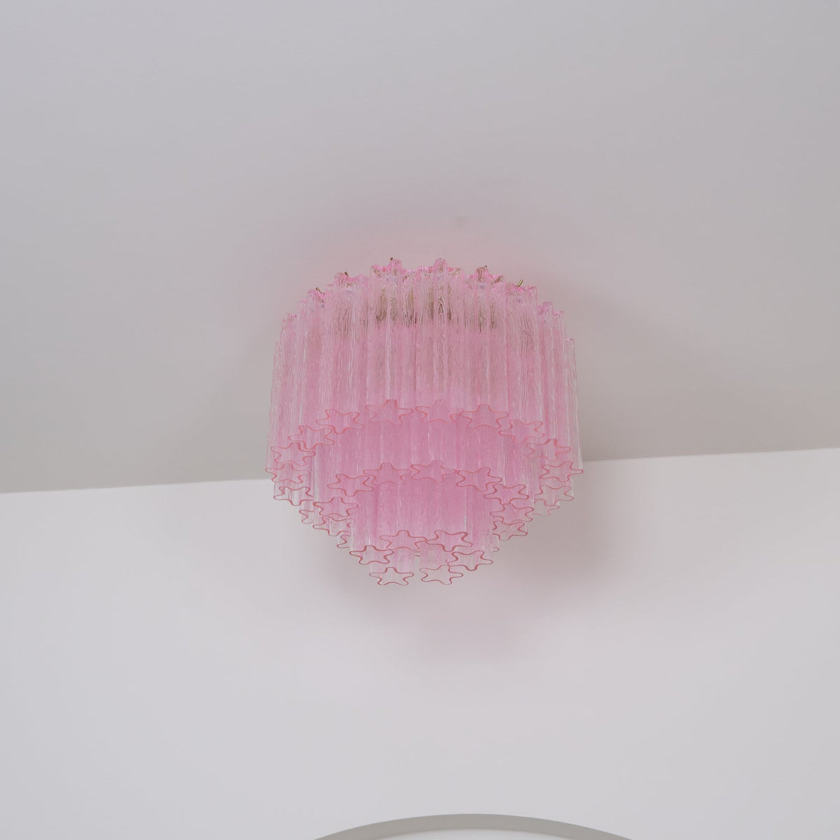 Veliaine Deckenleuchte aus Murano-Glas in Pink Vintage