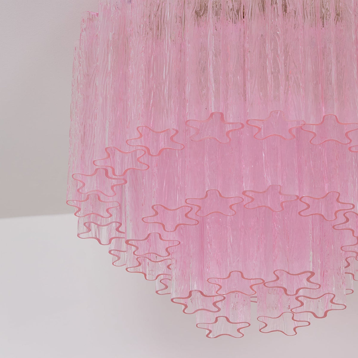 Veliaine Deckenleuchte aus Murano-Glas in Pink Vintage