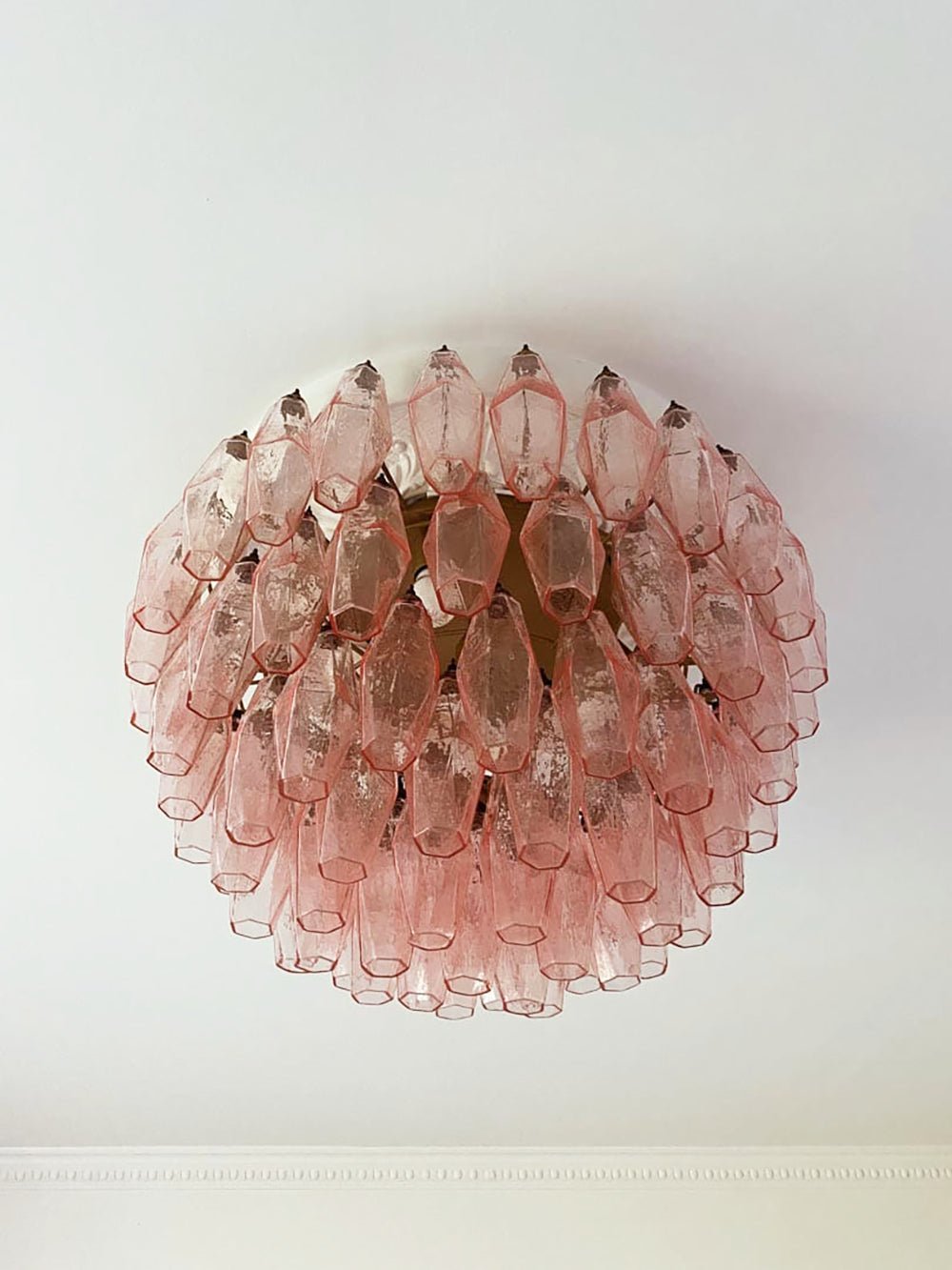 Evix Deckenleuchte Rosa Rautenglas mehrschichtig Vintage Eleganz