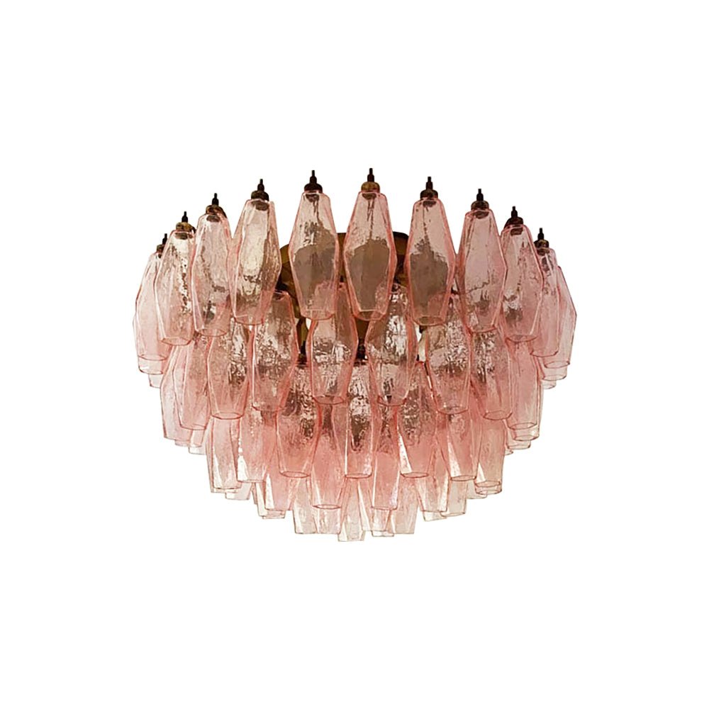 Evix Deckenleuchte Rosa Rautenglas mehrschichtig Vintage Eleganz