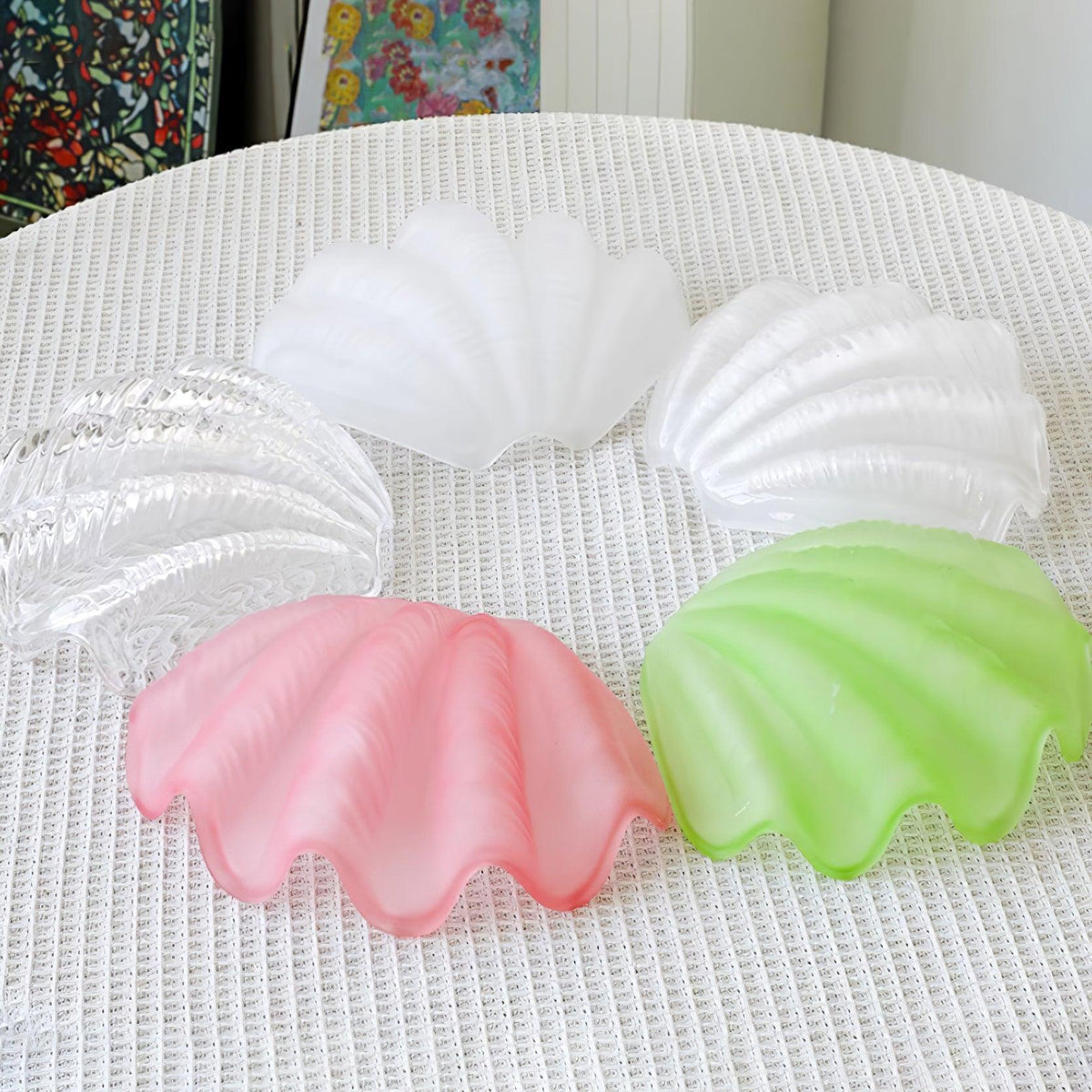 Murano Pendelleuchte Pink Shell aus Messing Barock