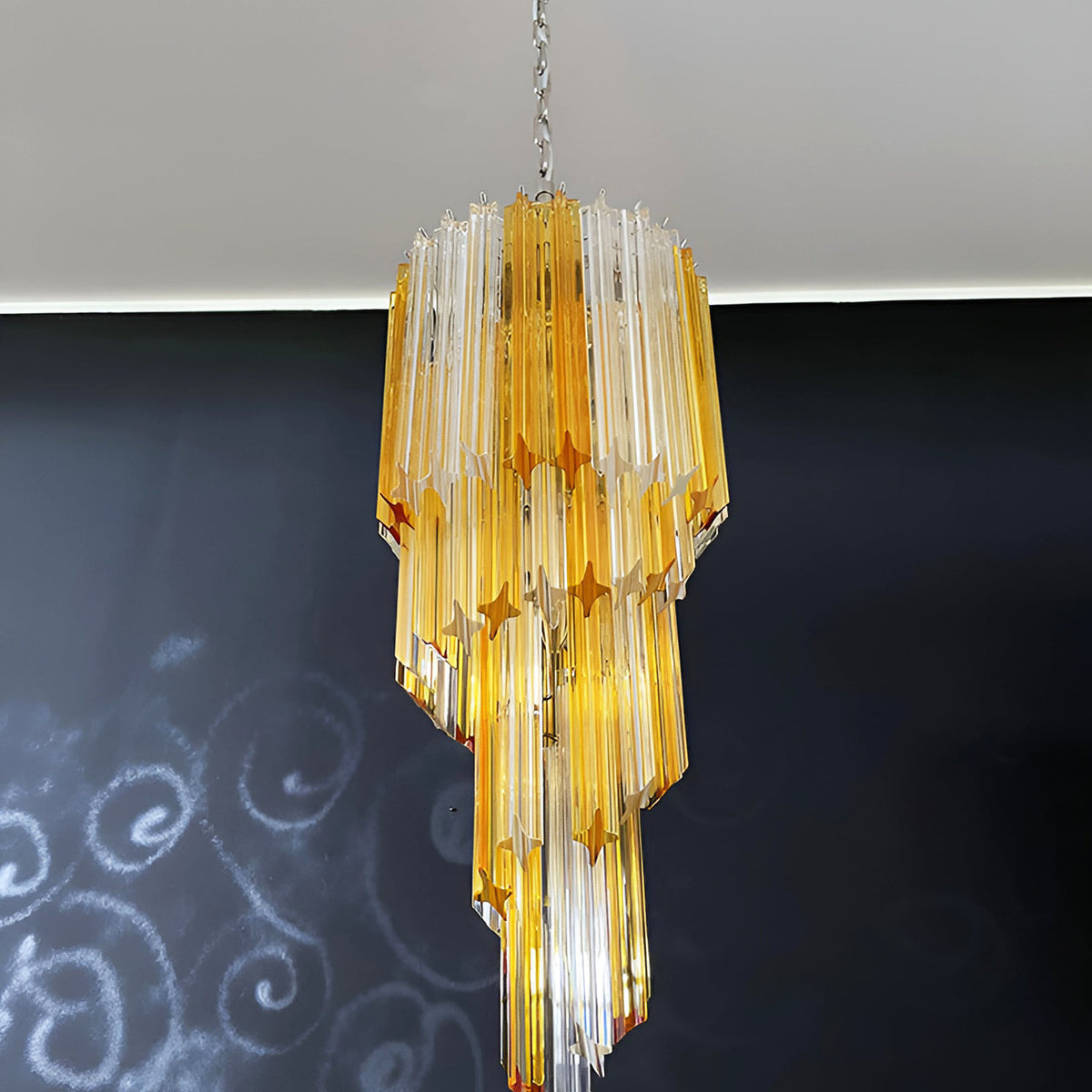 Reninelle Kronleuchter Spiral Pink Prism Gestuft