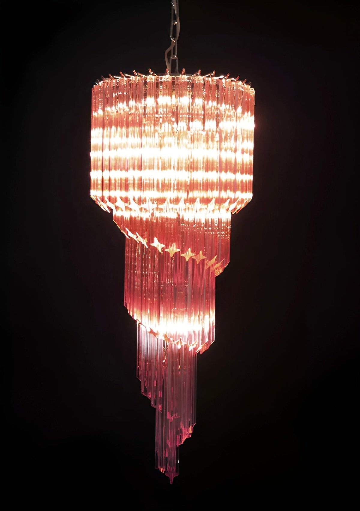 Reninelle Kronleuchter Spiral Pink Prism Gestuft