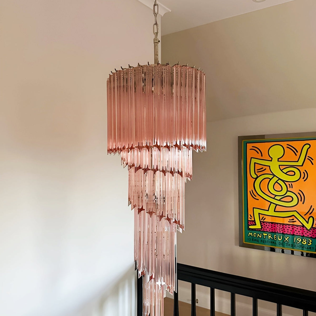 Reninelle Kronleuchter Spiral Pink Prism Gestuft