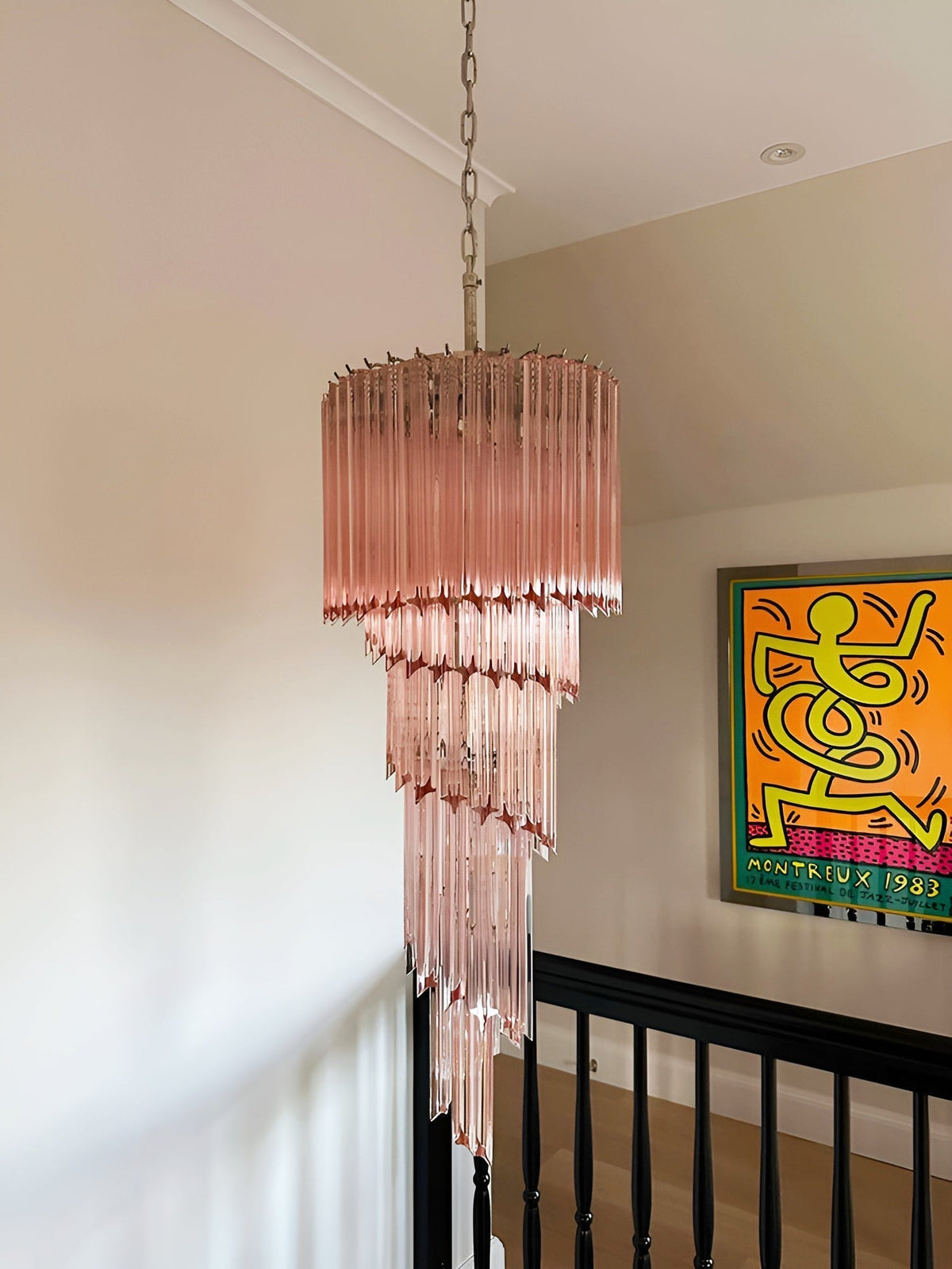 Reninelle Kronleuchter Spiral Pink Prism Gestuft