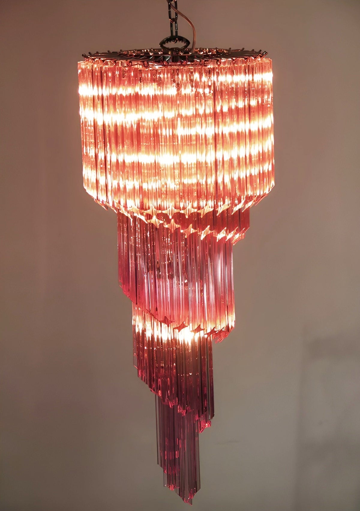 Reninelle Kronleuchter Spiral Pink Prism Gestuft