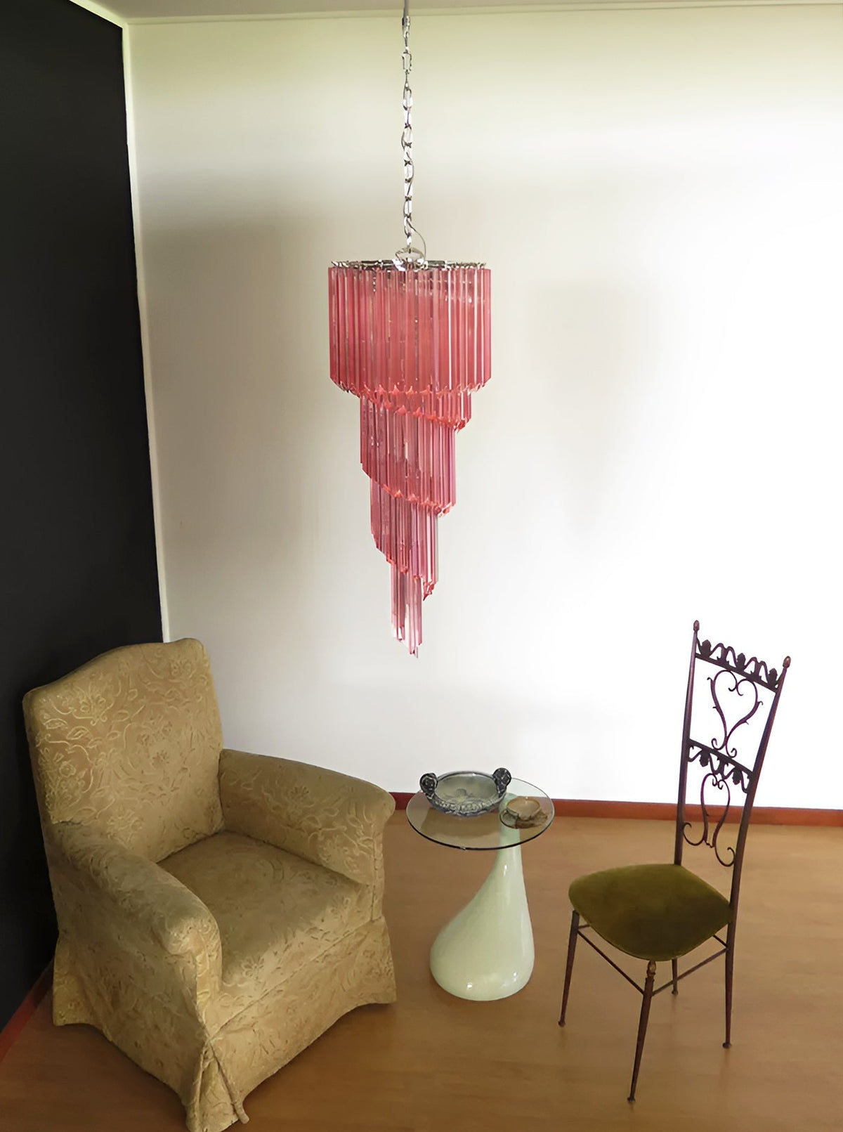 Reninelle Kronleuchter Spiral Pink Prism Gestuft