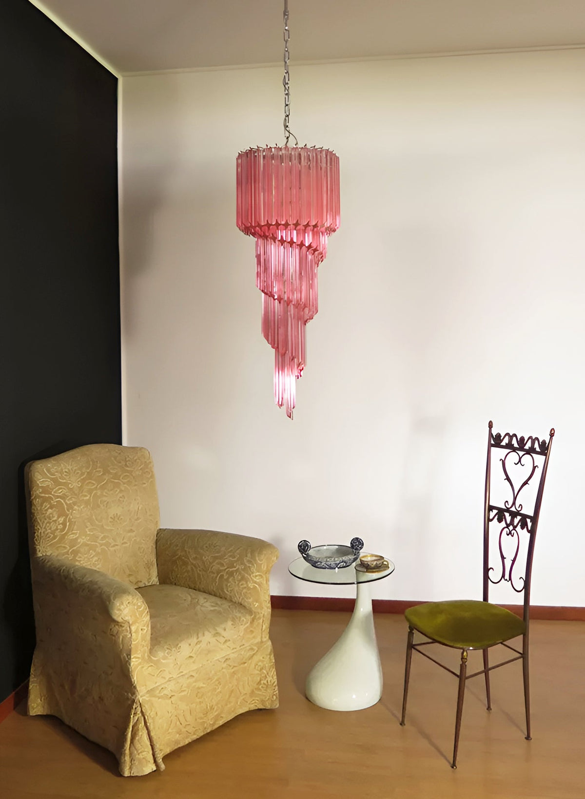 Reninelle Kronleuchter Spiral Pink Prism Gestuft