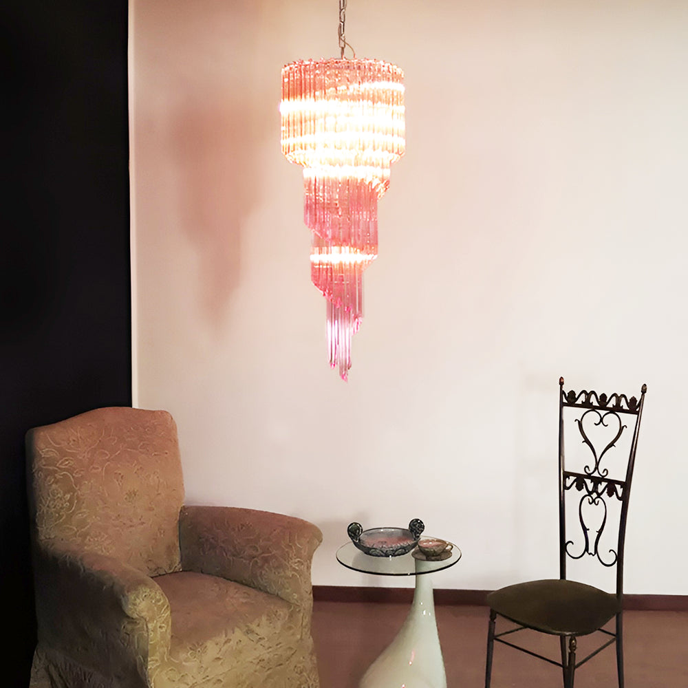 Reninelle Kronleuchter Spiral Pink Prism Gestuft