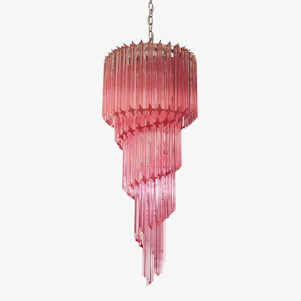 Reninelle Kronleuchter Spiral Pink Prism Gestuft