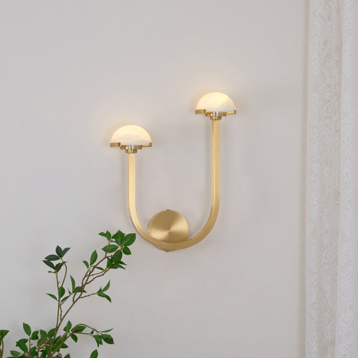 Vitalira Doppelte Alabaster-Wandleuchte