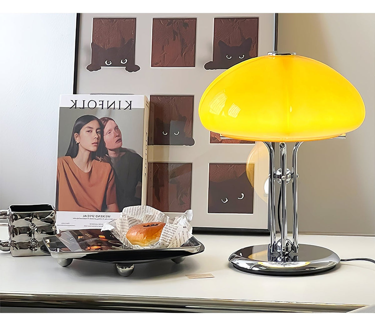 Lioreline moderne Tischleuchte in Gelb