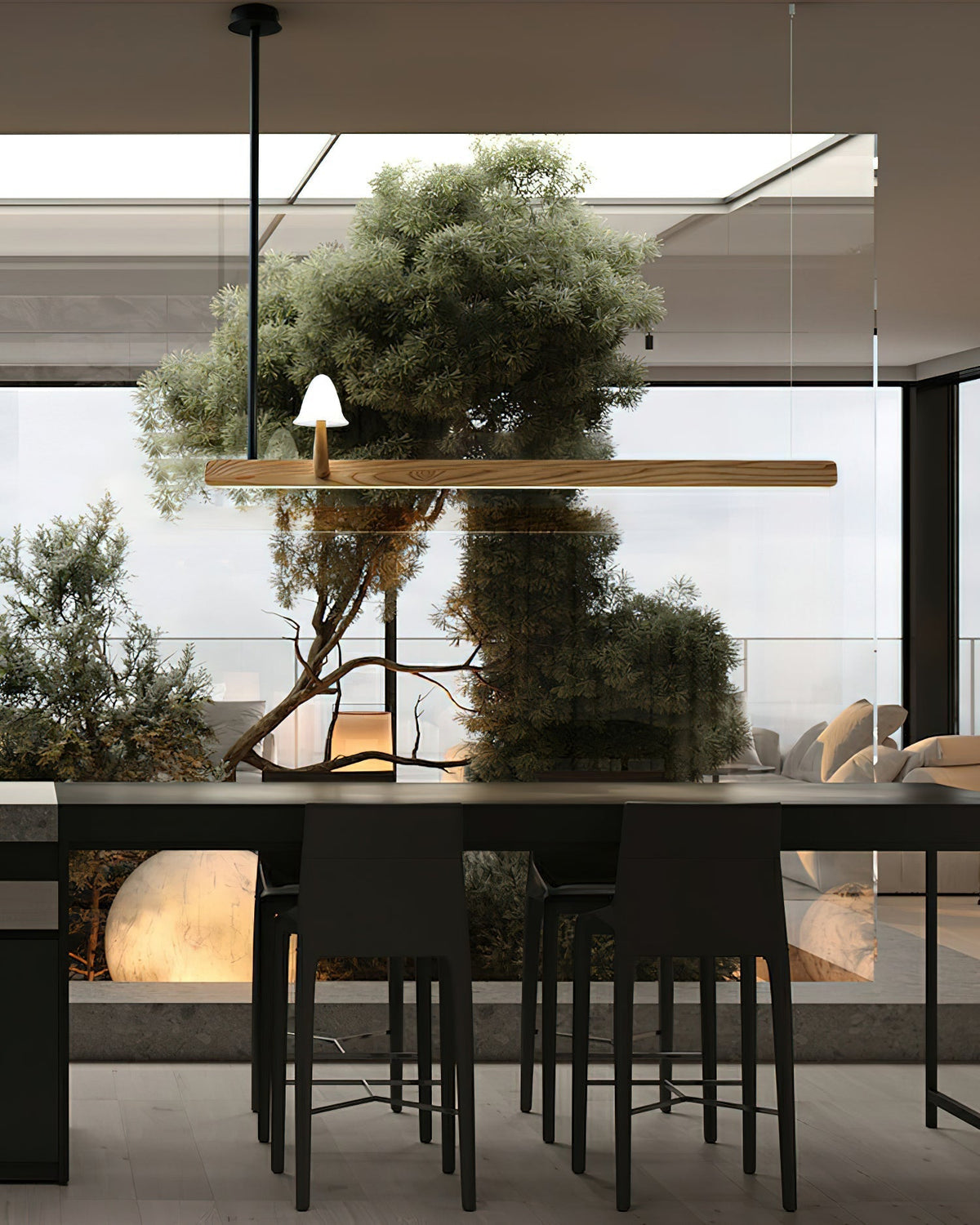 Aldalira Kronleuchter aus Holz im Pilz-Design – zeitgenössische moderne Leuchte