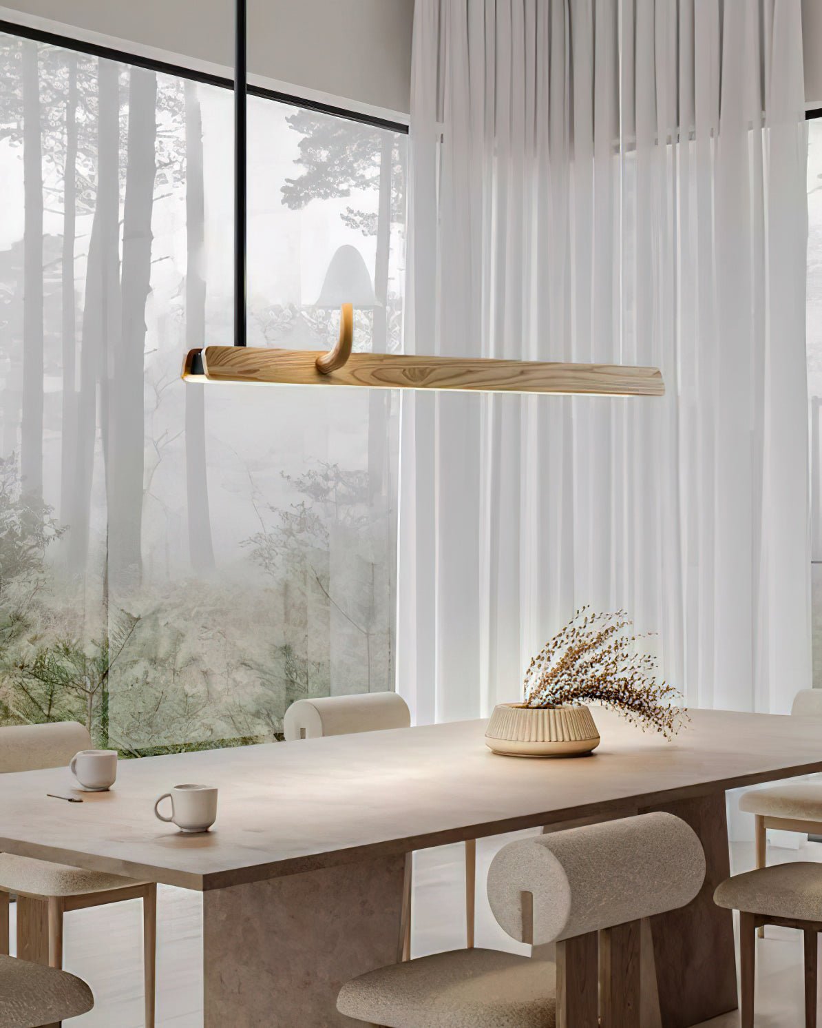Aldalira Kronleuchter aus Holz im Pilz-Design – zeitgenössische moderne Leuchte